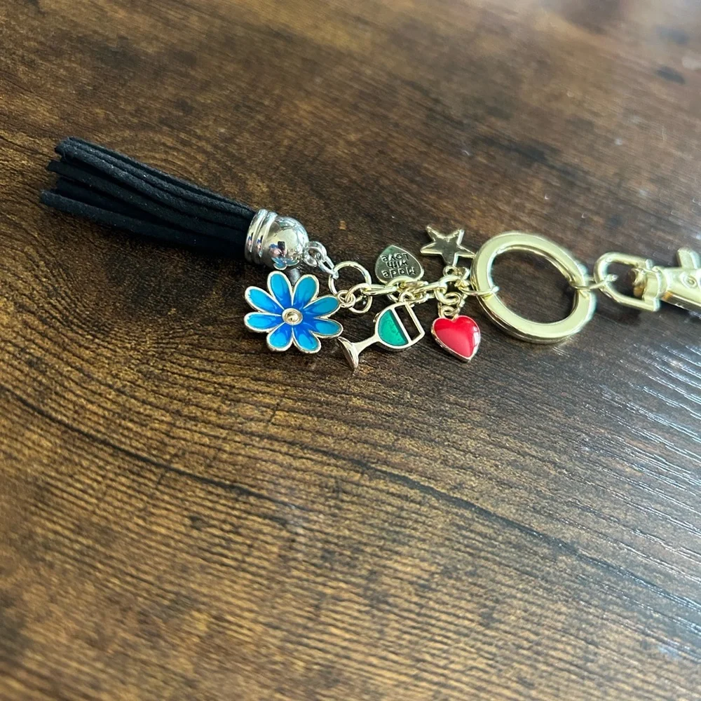 Gold and Black Charm‎ Keychain
